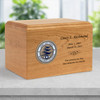 Army Air Corps World War II Veteran Hero Medallion Craftsman Solid Cherry Wood Cremation Urn
