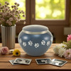 Paw Print Odyssey Moonlight Blue Classic Vase Style Pet Cremation Urn - Case Quantity