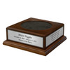 Premium Walnut Finish Pet Cremation Urn Pedestal With Personalized Nameplate
