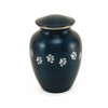 Paw Print Blue Classic Vase Style Pet Cremation Urn