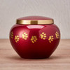 Paw Print Odyssey Crimson Classic Vase Style Pet Cremation Urn