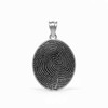 Oval Custom Fingerprint Memorial Jewelry Necklace