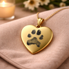 Heart Custom Paw Print / Nose Print Pet Memorial Necklace