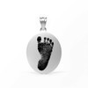 Oval Custom Hand Print / Foot Print Baby Infant Memorial Necklace