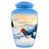 Skier Hand-Painted Cremation Urn