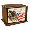 Valor Eagle Flag Eternal Reflections Wood Cremation Urn