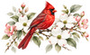 Floral Cardinal Homage Cremation Urn