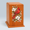 Floral Cardinal Tower Wood Cremation Urn