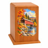 Covered Bridge Tower Cherry Wood Cremation Urn