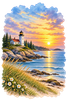 Lighthouse Sunset Tower Cherry Wood Cremation Urn