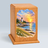 Lighthouse Sunset Tower Wood Cremation Urn