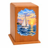 Atlantic Sailing Tower Cherry Wood Cremation Urn