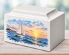 Valor Eagle Flag Classic MacKenzie Cultured Marble Cremation Urn