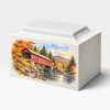 Fall Covered Bridge Classic MacKenzie Cultured Marble Cremation Urn