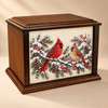 Two Cardinals Winter Eternal Reflections Wood Cremation Urn