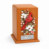 Deer & Mountain Tower Wood Cremation Urn