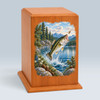 Fishing at Dawn Tower Wood Cremation Urn