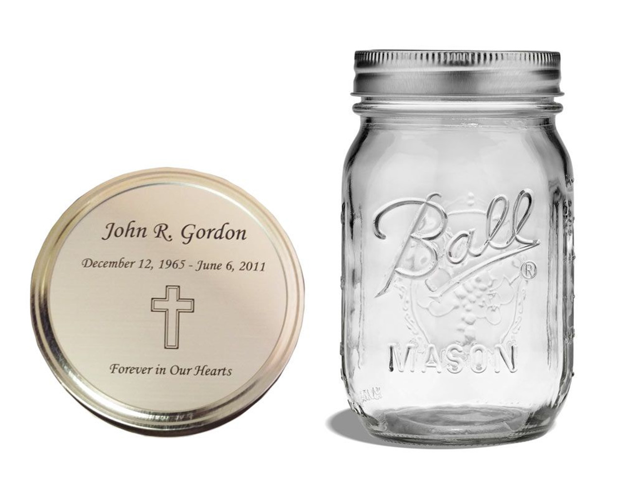 Personalized Name And Inital Set of 4 Mason Jar Glasses 