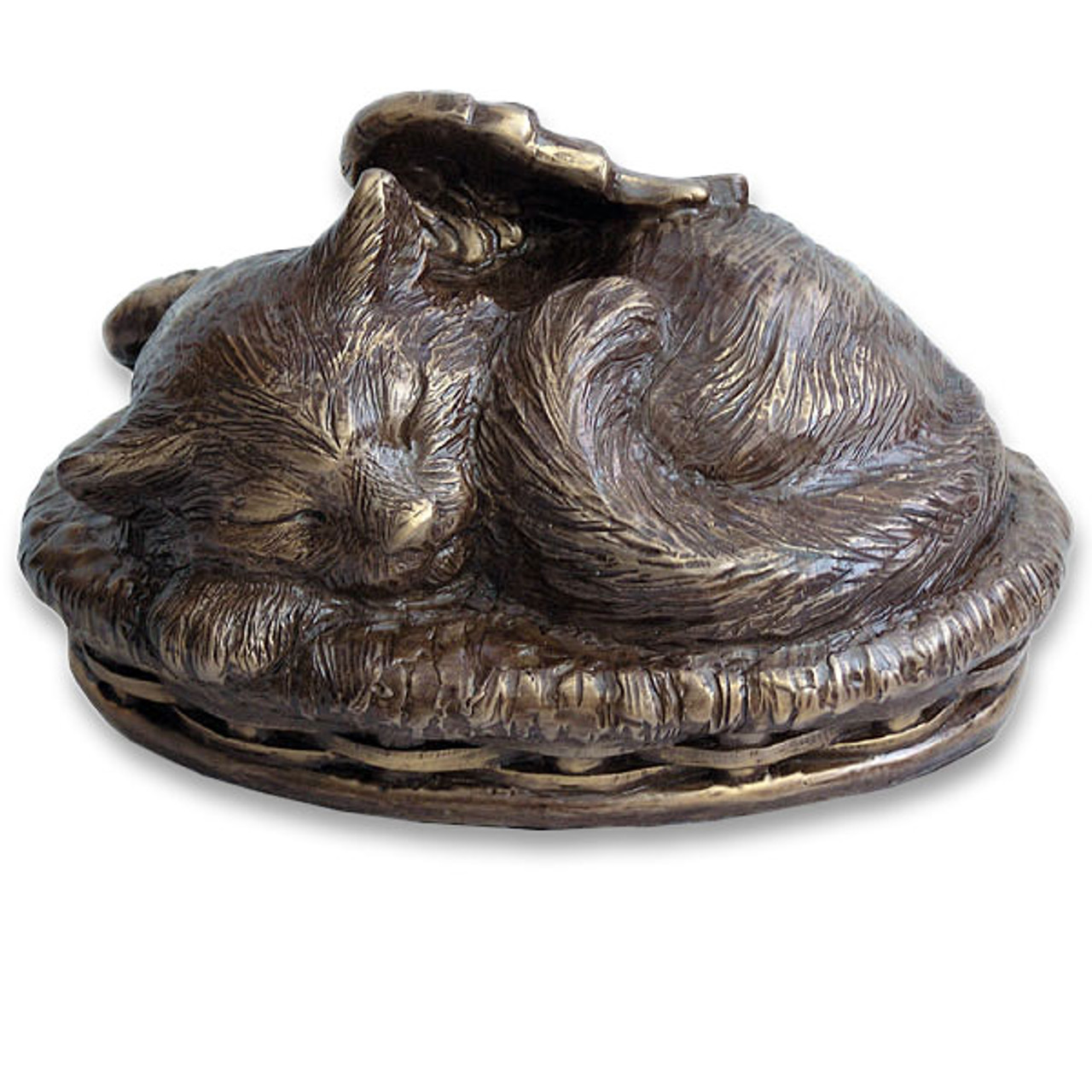 Angel Cat Bronze Pet Cremation Urn for Ashes