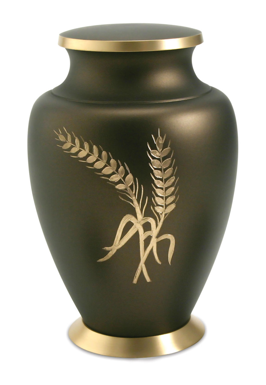 Brass Cremation Urn - Adult Brass White Cremation Urn for Human Ashes