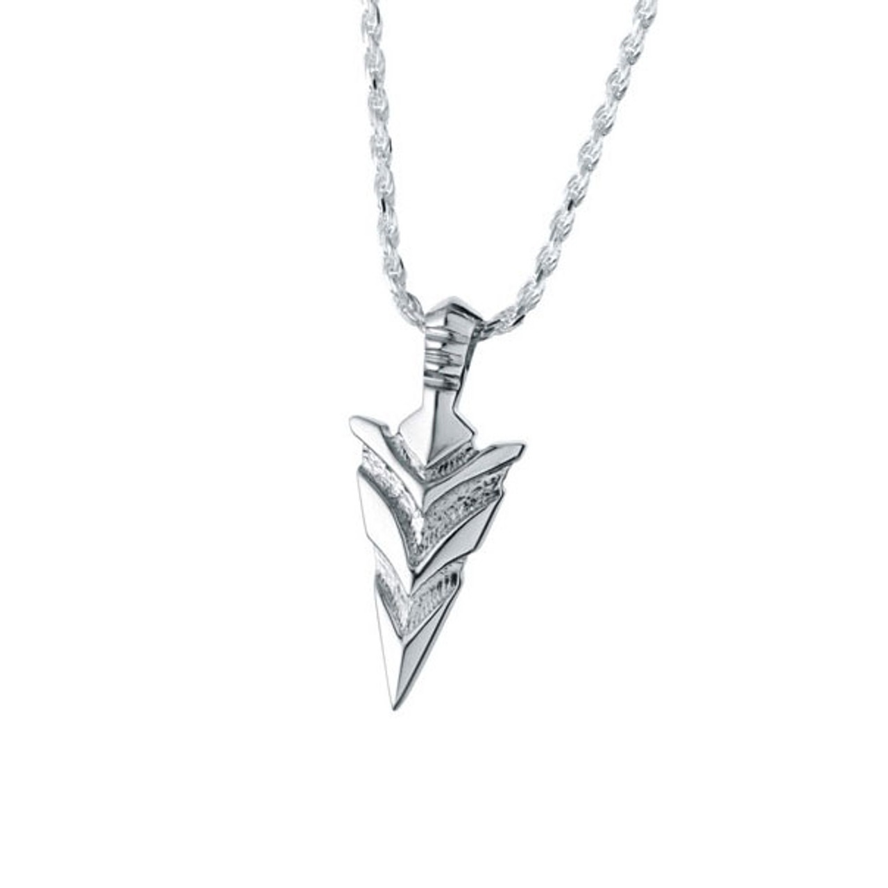 Buy Arrowhead Charm Pendant Necklace Solid Sterling Silver Hand Polished  Oxidised Finish Multiple Chain Options Online in India - Etsy