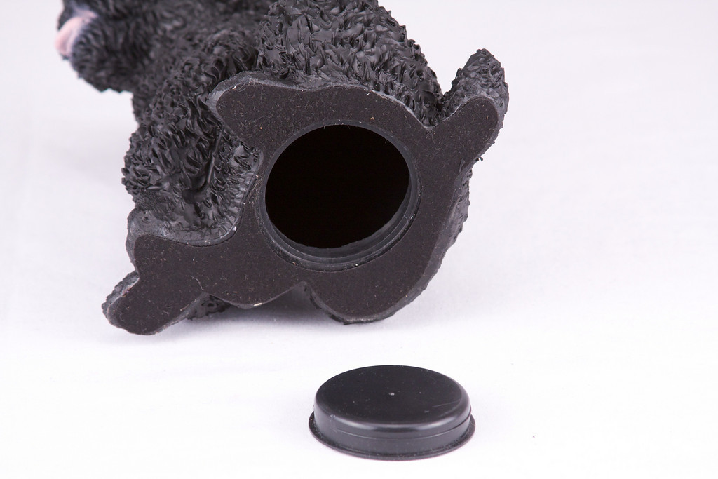 Black Miniature Poodle Dog Hollow Figurine Pet Cremation Urn - 2761