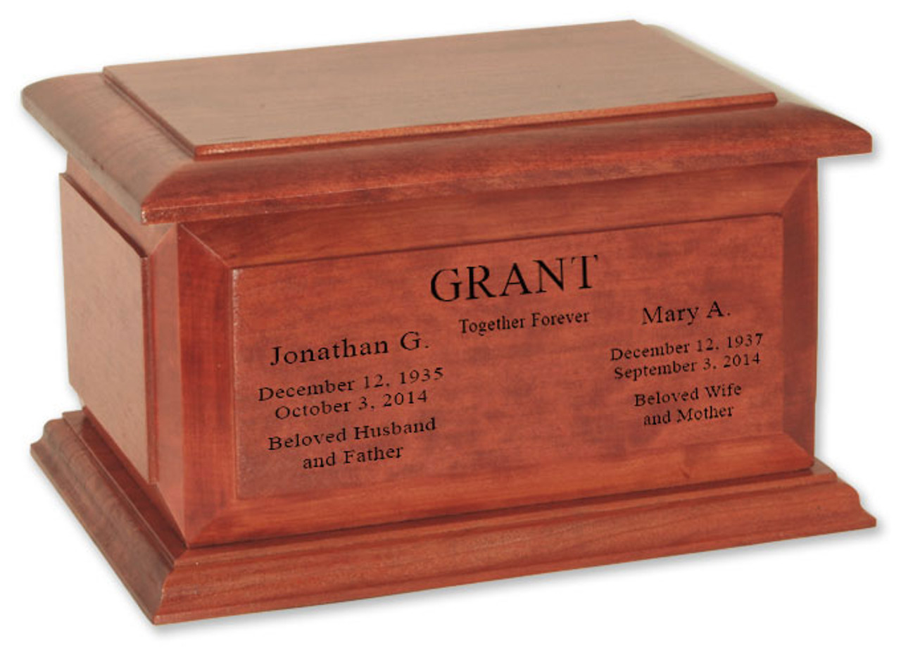 Boston II Cherry Finish Wood Companion Cremation Urn