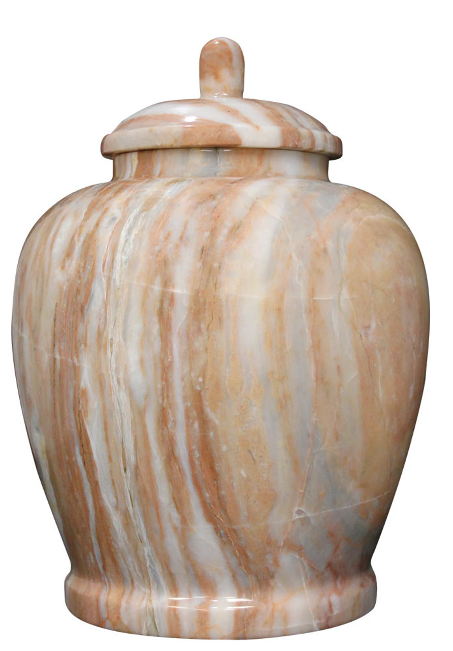 Teakwood Marble Cremation Urn