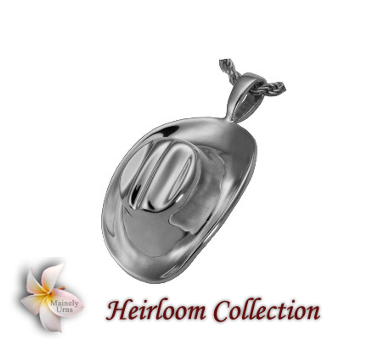 Cowboy Hat Cremation Jewelry in Sterling Silver