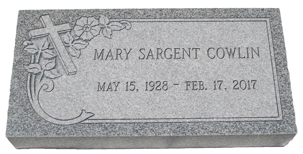 Design your own barre gray granite cemetery grave marker
