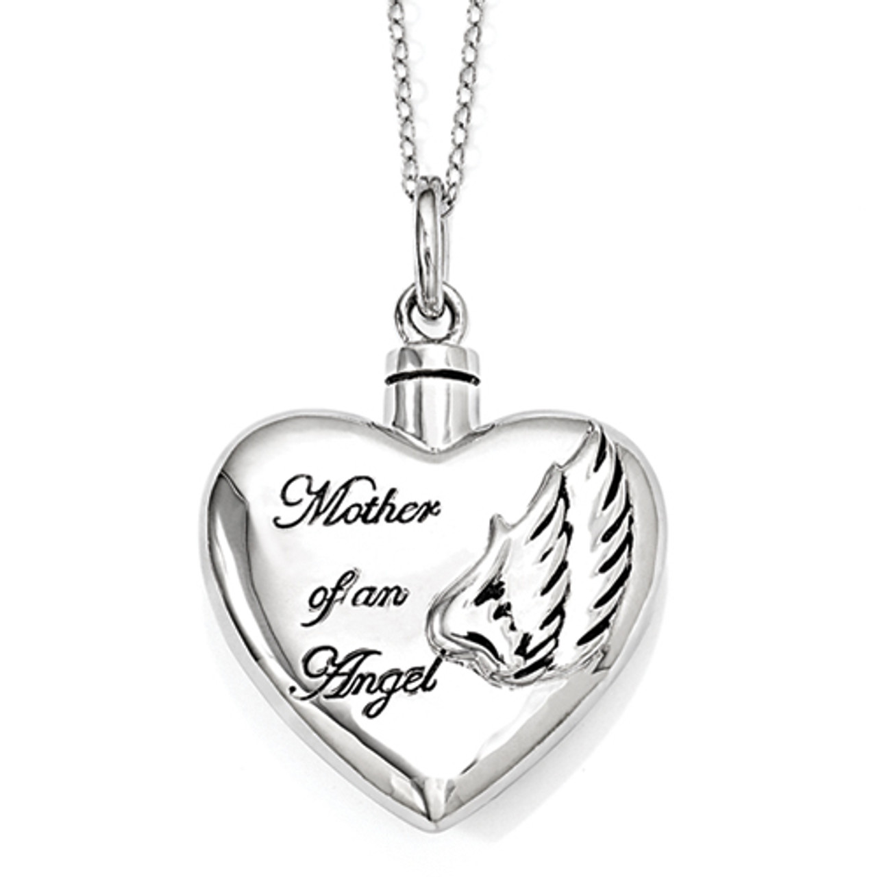 Mother of an Angel Sterling Silver Cremation Jewelry Necklace