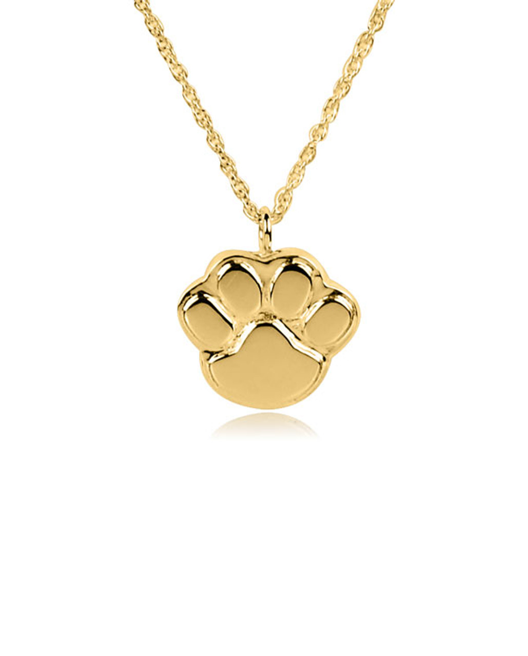 10k Yellow Gold Dog Bear Paw Print Pendant Necklace Animal Pet | eBay