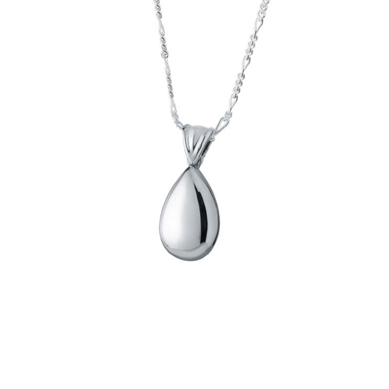 Puff Teardrop - Stainless Steel Cremation Ashes Jewellery Urn Pendant