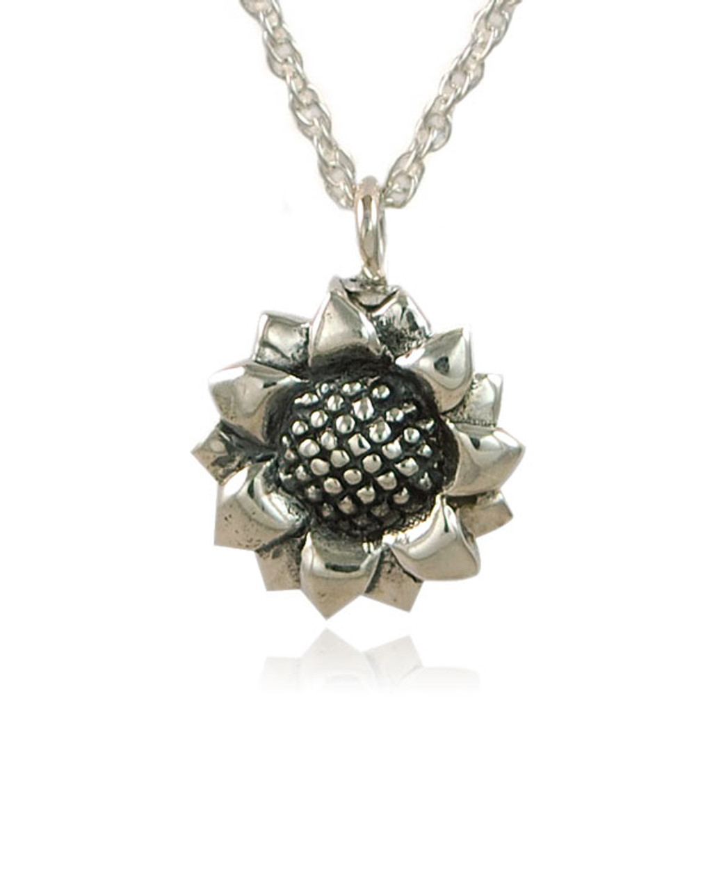 Sunflower Pendant Necklace - 925 Sterling Silver Wild Flower Hippie Sun  Gift NEW | eBay