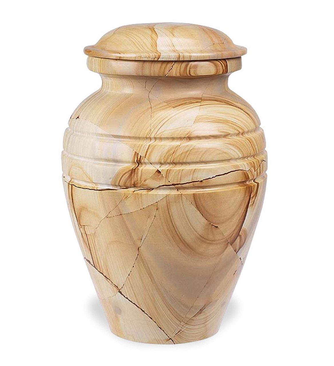 Teakwood Marble Cremation Urn