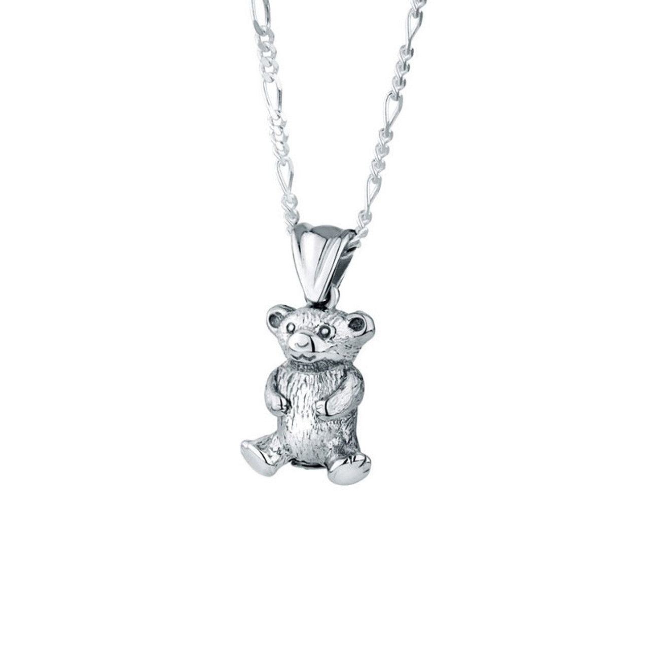 Teddy Bear Sterling Cremation Jewelry Pendant Necklace for Ashes