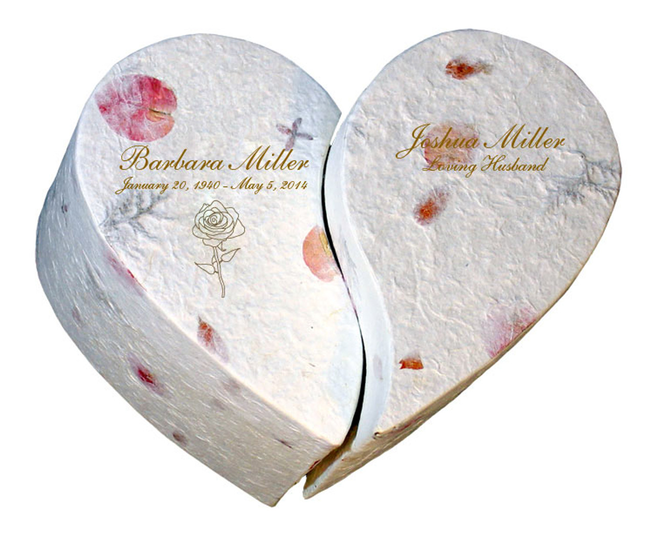 Companion Floral Heart Biodegradable Cremation Urn