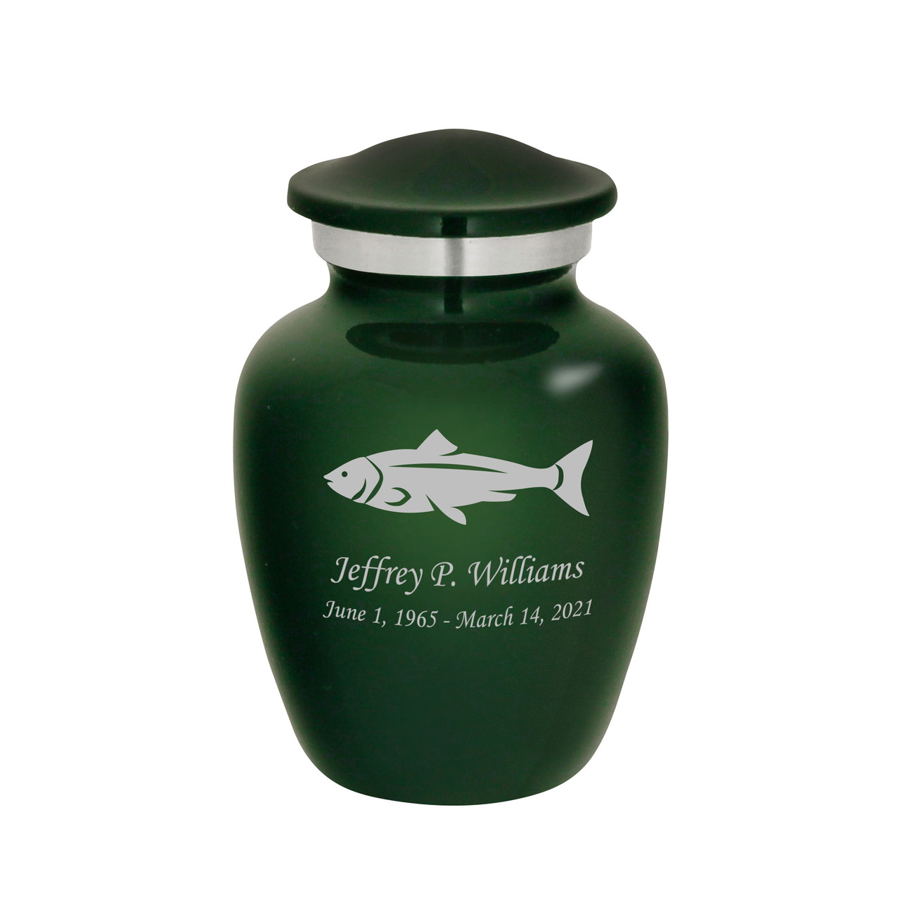 Bass Fishing Urn - Bass Fish Cremation Urn for Ashes - Adult Fishing Urn -  Handcrafted Adult Bass Fish Funeral Urn - Fishing Memorial Urn with Velvet