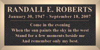 Cast Bronze Memorial Cemetery Markers