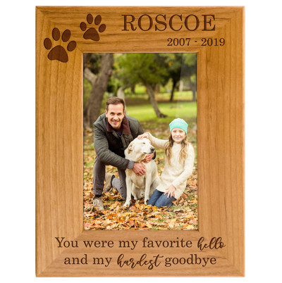 Custom Wooden Memorial Double Picture Frame Holds 2-4x6 Photo - in Loving Memory Cherry