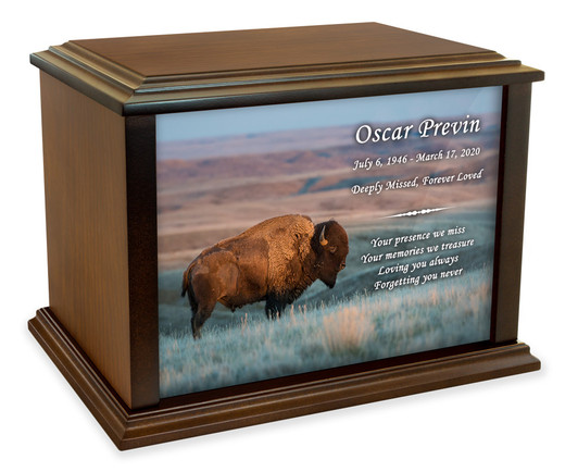 Fly Fishing Silhouette Eternal Reflections Wood Cremation Urn - Urns for Ashes Adults by Mainely Urns