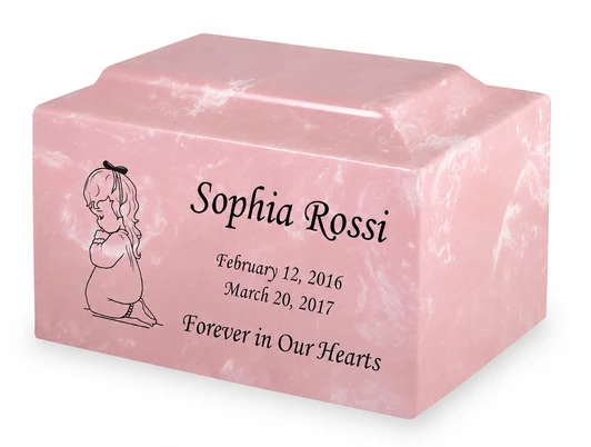 Baby Girl Small Classic Infant or Child Cremation Urn