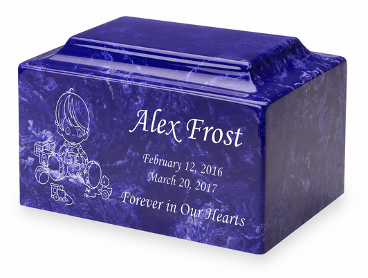 Baby with Toys Small Classic Infant or Child Cremation Urn