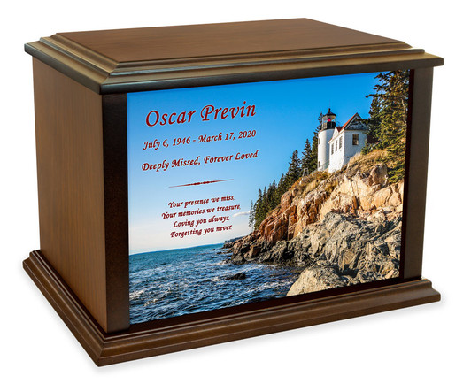 Bass Harbor Lighthouse Eternal Reflections Wood Cremation Urn