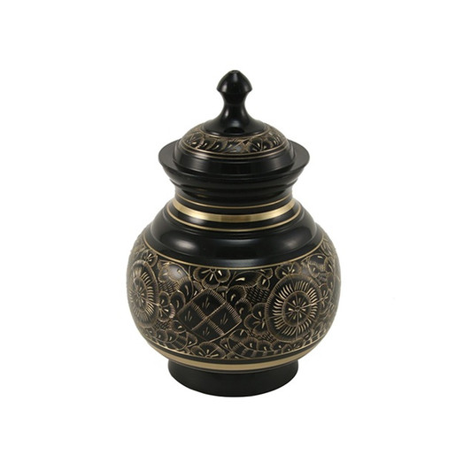 Black Engraved Cremation Urn - 3 Sizes