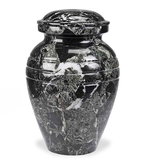 Black Grain Marble Cremation Urn