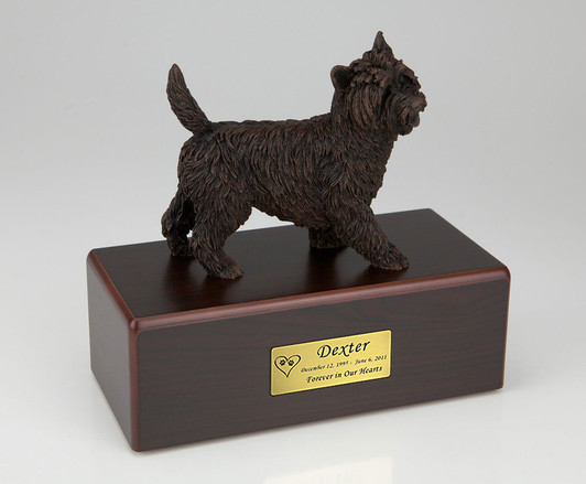 Bronze Bull Terrier Dog Figurine -Simply Walnut- Pet Urn - 417