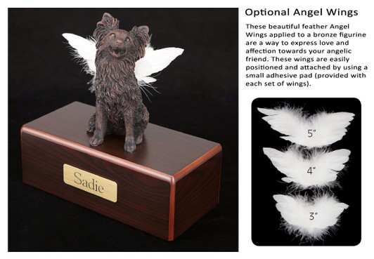 Bronze Papillon Dog Urn - Simply Walnut - 445