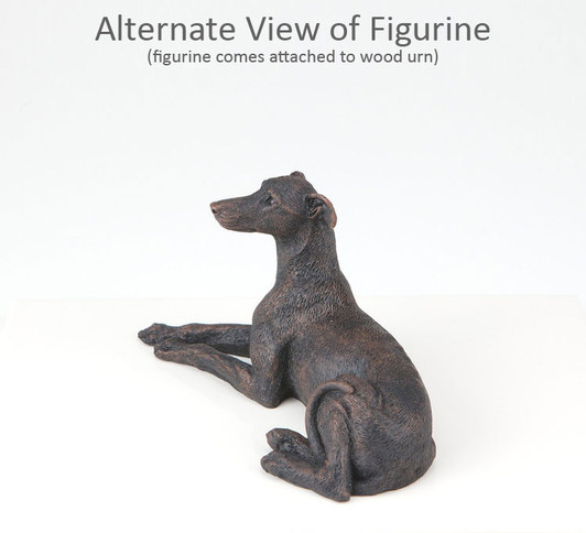 Bronze Whippet Greyhound Dog Urn - Simply Walnut - 435