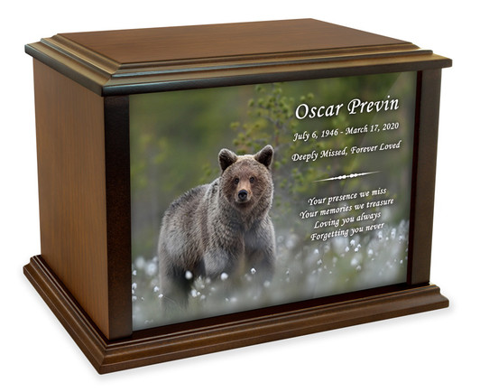 Brown Bear Eternal Reflections Wood Cremation Urn